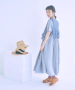 ハンドスモッキングコットンポプリン　2wayベスト